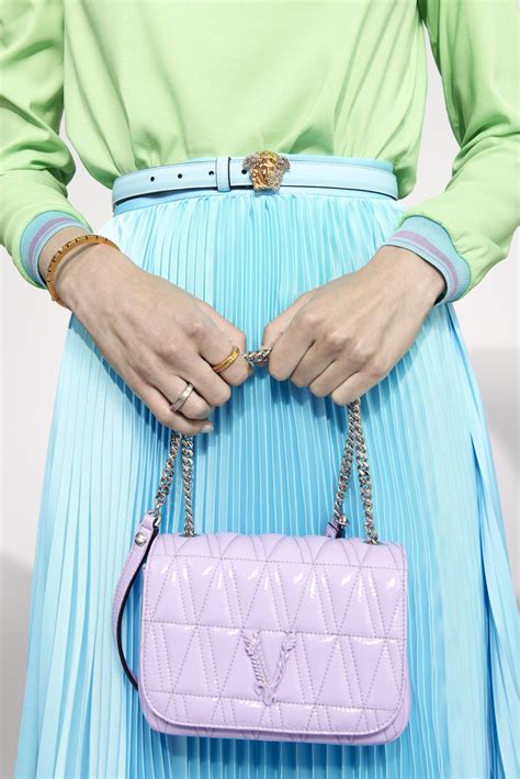 versace pastel chequerboard bag.